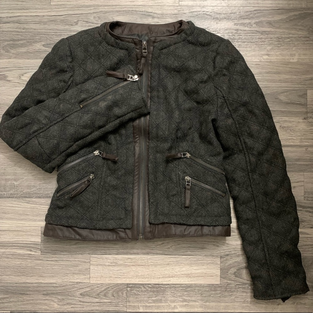 Zara Quilted Tweed Jacket Size M
